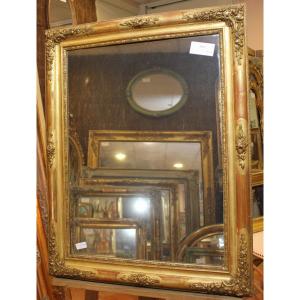 Golden Restoration Rectangle Mirror, Mercury Ice 66 X 84