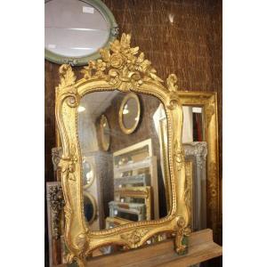  miroir Style Louis XV, miroir bois Sculpté, Feuille d'Or 40 X70 Cm