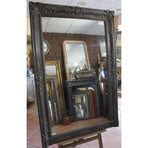 Miroir De Cheminée Ancien, Patine, Glace Mercure 94 X 140