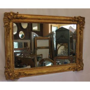 Miroir Rectangle Restauration Feuille d'Or Et Mercure 55 X 75 Cm