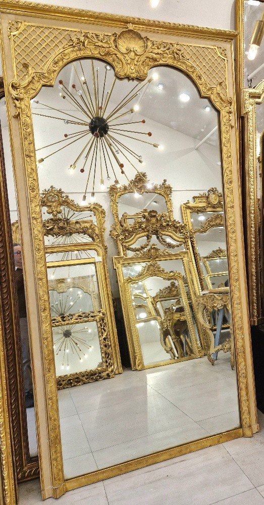 Miroir doré trumeau Régence glace de cheminée 135*255cm