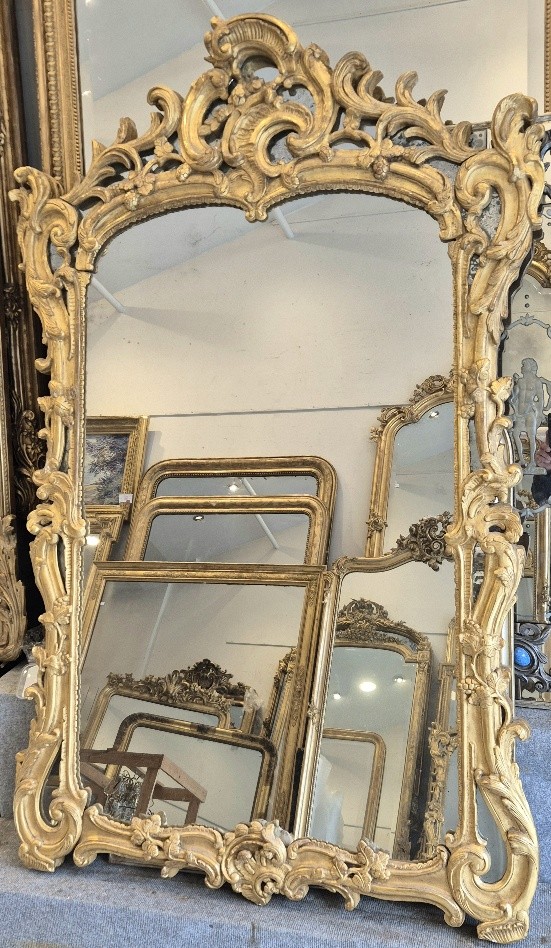 Louis XV Period Mirror With Gilded Wooden Frame, 102 X 160 Cm