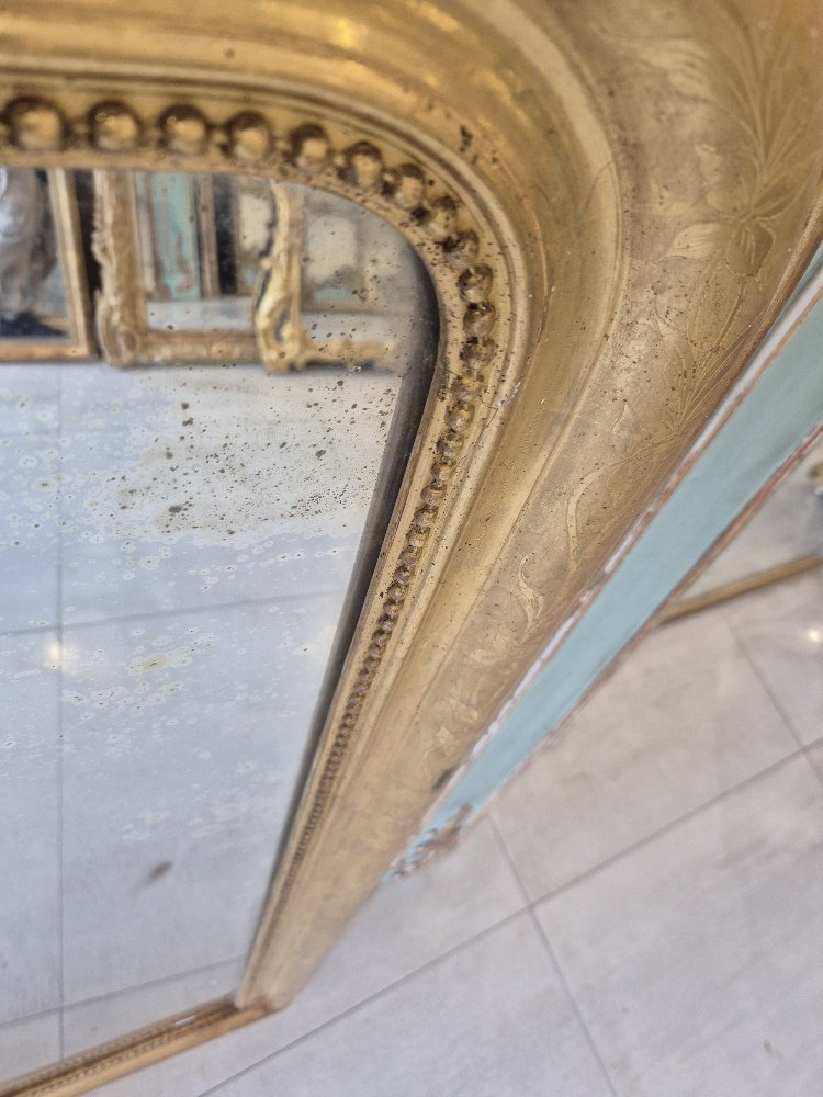 Miroir Louis Philippe Doré Cartouche Rocaille  102*155cm-photo-4