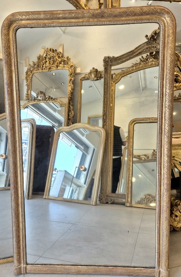 Très grand miroir Louis Philippe de cheminée glace ancienne 115*188cm