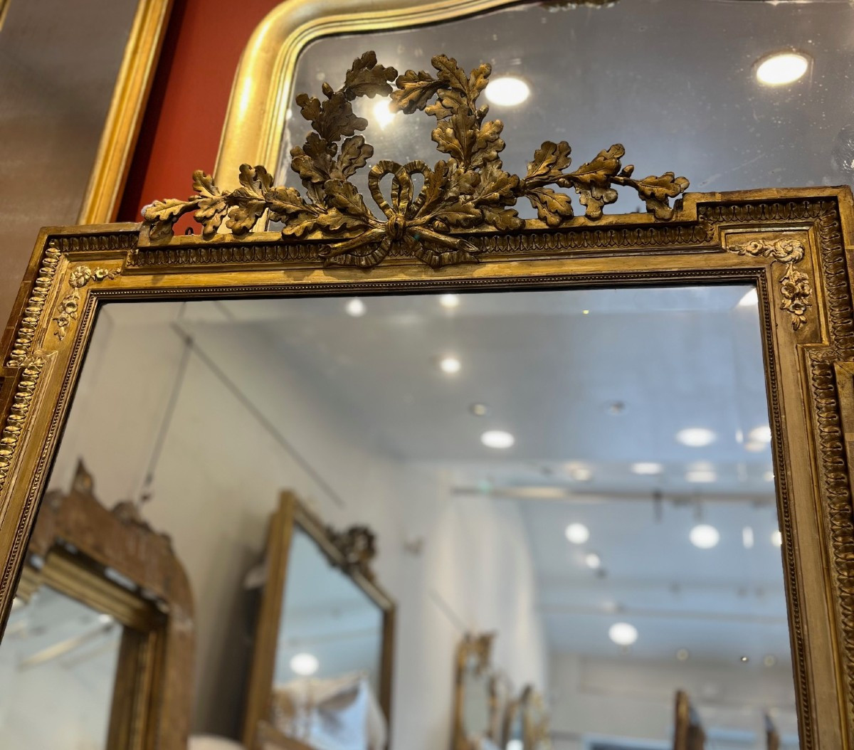 Miroir Louis XVI decors lauriers 102cm par 174cm -photo-2