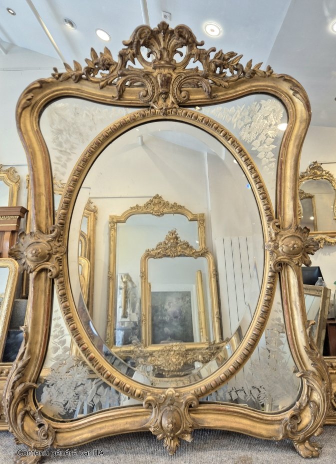 miroir Napoléon III à facettes glaces de Venise  70*90CM-photo-2