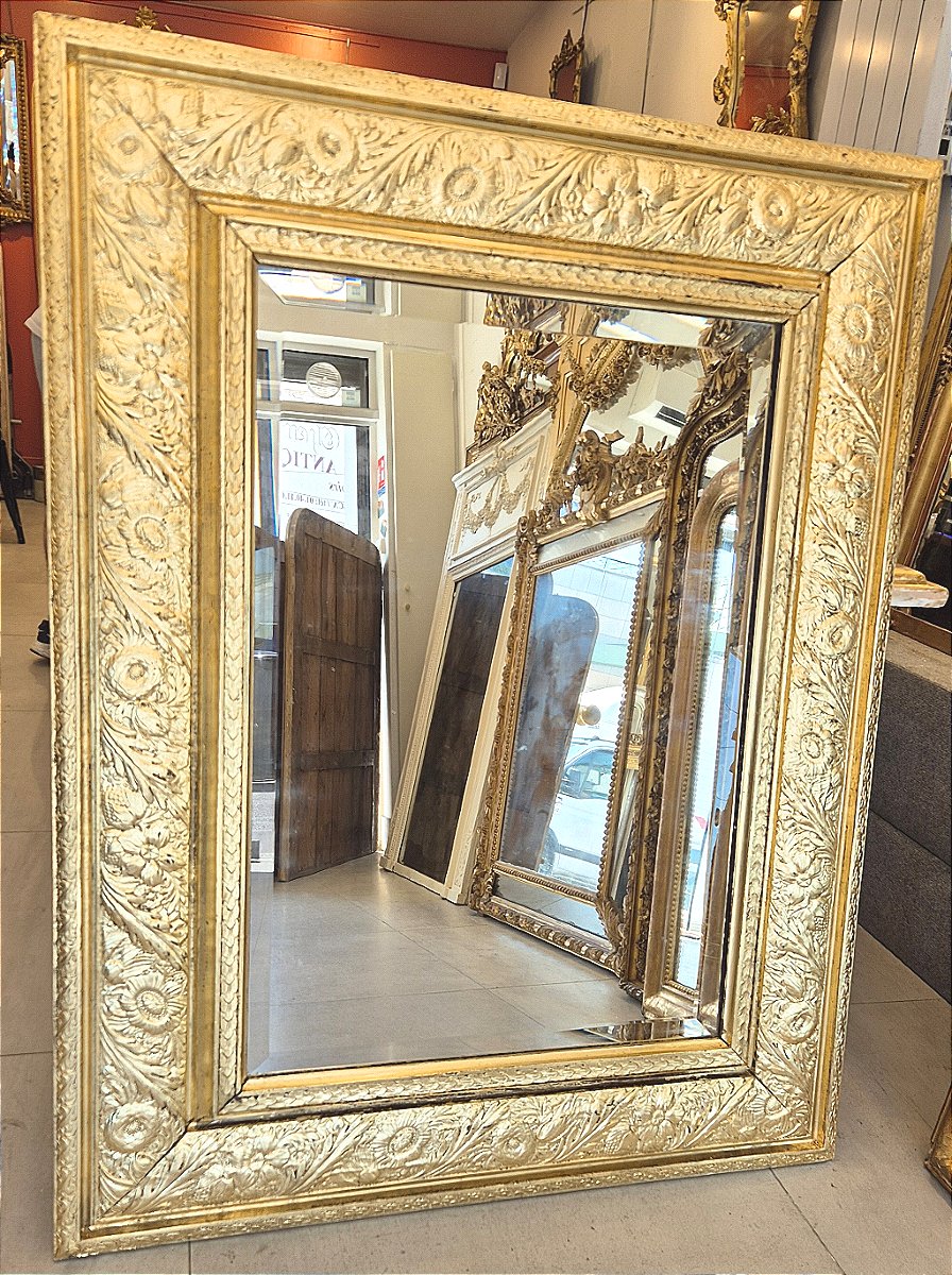 Napoleon III Mirror, Beveled Glass, 100 X 128 Cm-photo-2