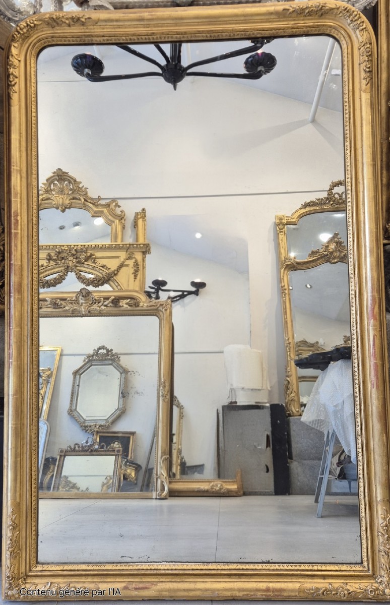 Miroir restauration a fleurs glace ancienne 95cm*145cm 
