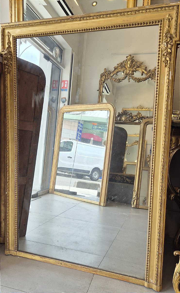miroir doré ancien Louis XVI glace mercure 110*160 CM-photo-2