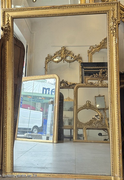 miroir doré ancien Louis XVI glace mercure 110*160 CM