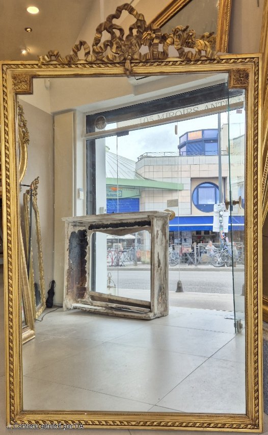 miroir rectangulaire glace noeud Louis XVI 90*145 CM-photo-1