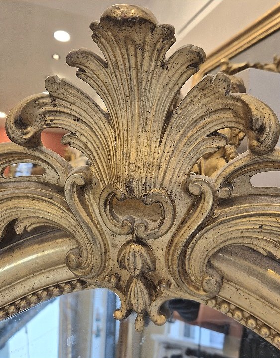 Miroir Louis Philippe cartouche rocaille 97* 147 cm-photo-2