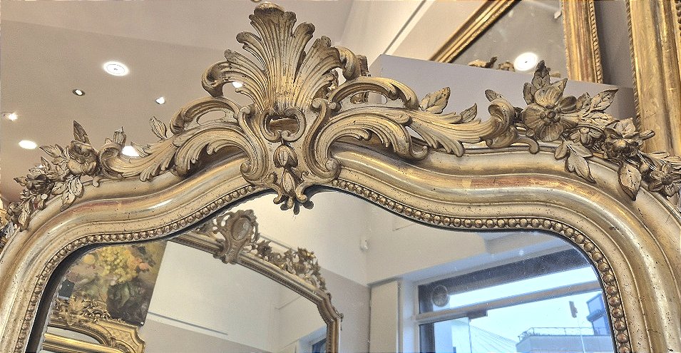 Miroir Louis Philippe cartouche rocaille 97* 147 cm-photo-4