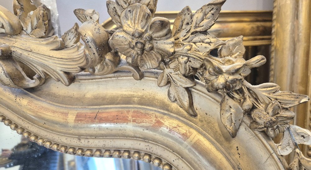 Miroir Louis Philippe cartouche rocaille 97* 147 cm-photo-1