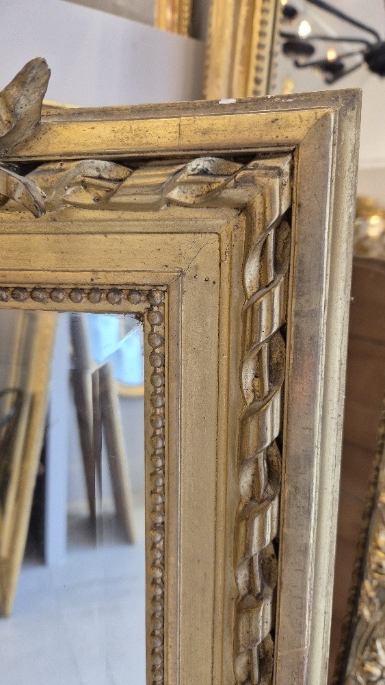 miroir Louis XVI  ruban glace ancienne biseautée 87*140 cm-photo-3