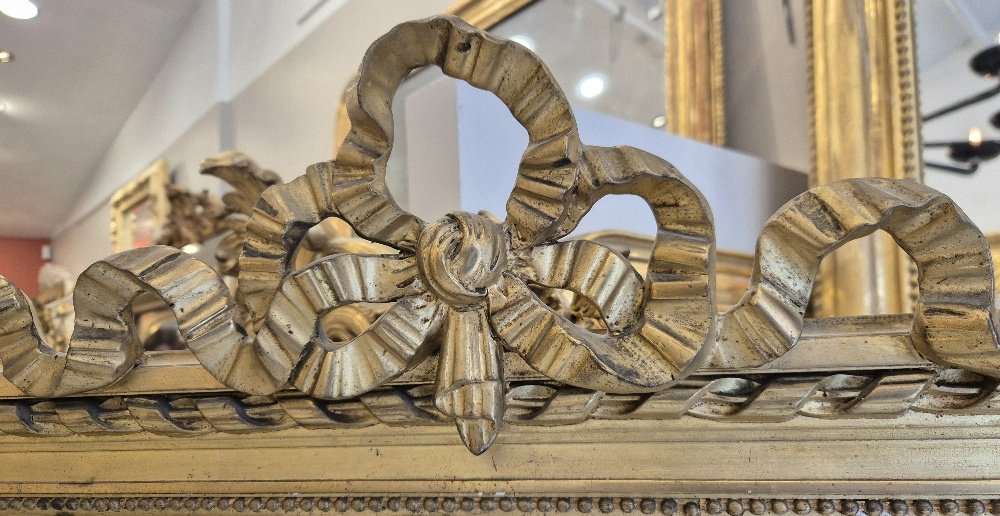miroir Louis XVI  ruban glace ancienne biseautée 87*140 cm-photo-2