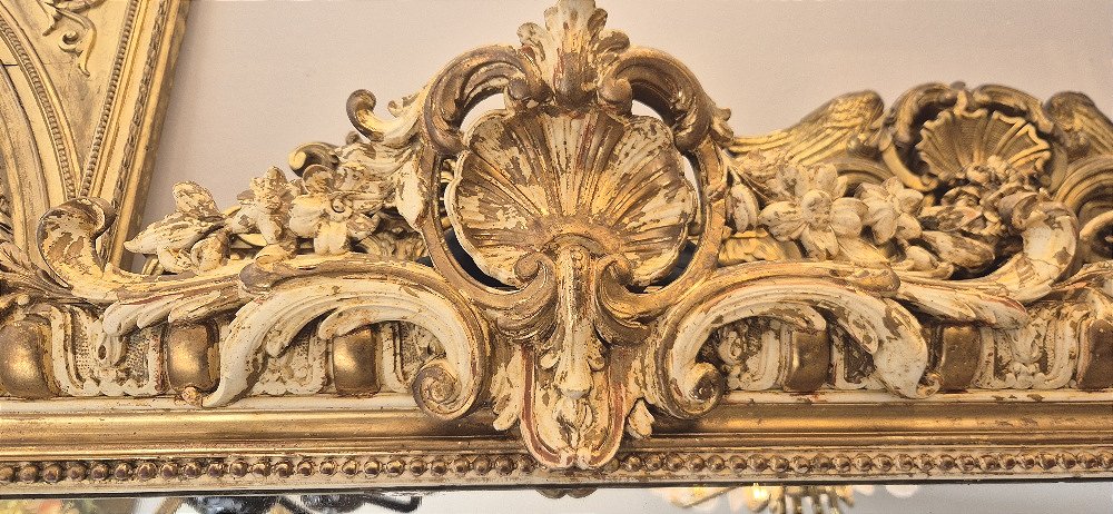 Very Large Mirror Napoleon III Decor Antique Mirror 108*205 Cm-photo-3
