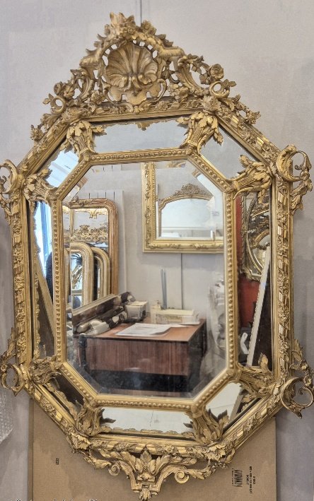 Miroir Napoléon III  octogonal doré  100*140cm-photo-3