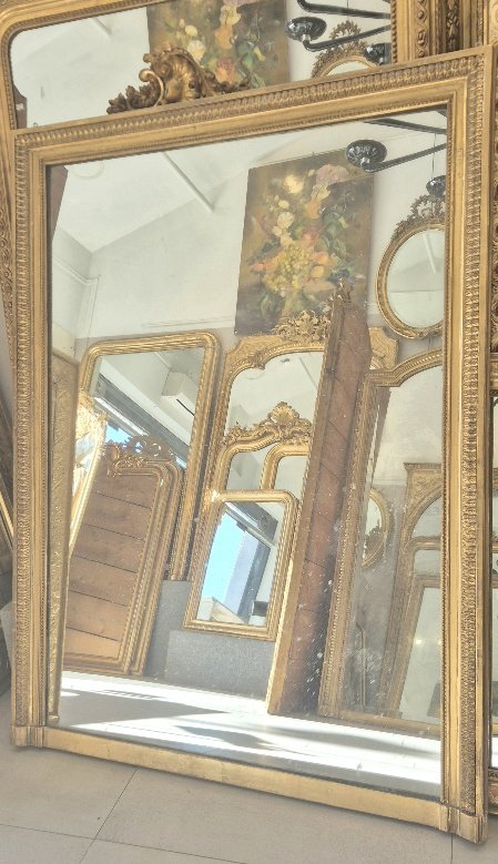 Miroir ancien Louis XVI  glace de cheminée 121*161cm-photo-4