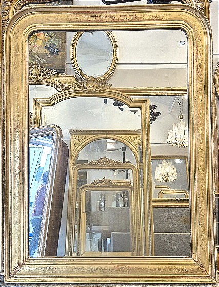 Antique Louis Philippe Mirror In Rich Gold 83*110 Cm