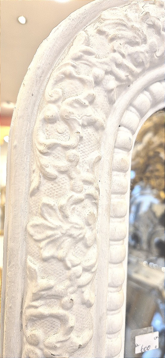 miroir ancien Louis Philippe blanc berain glace mercure 105*155 cm-photo-2