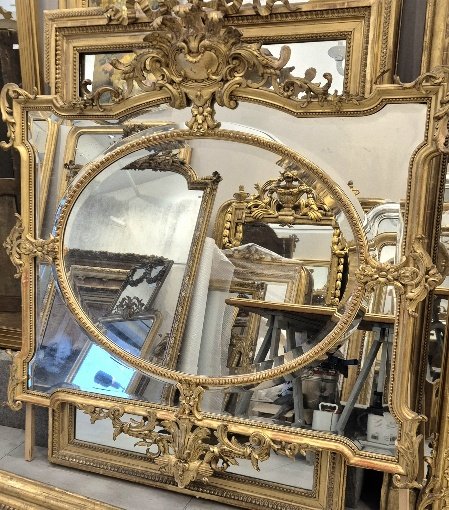 Miroir Napoléon III doré   140*145cm-photo-3