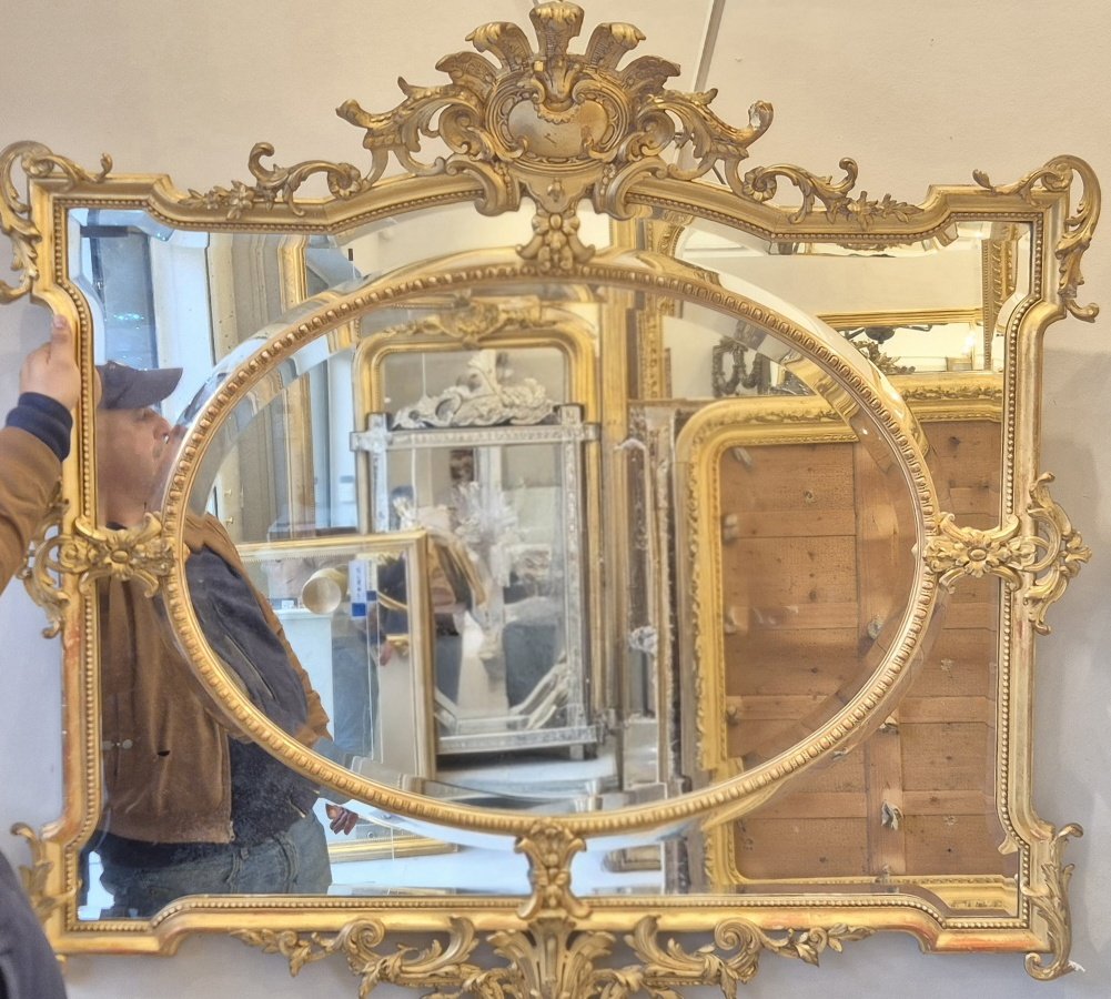 Miroir Napoléon III doré   140*145cm-photo-1