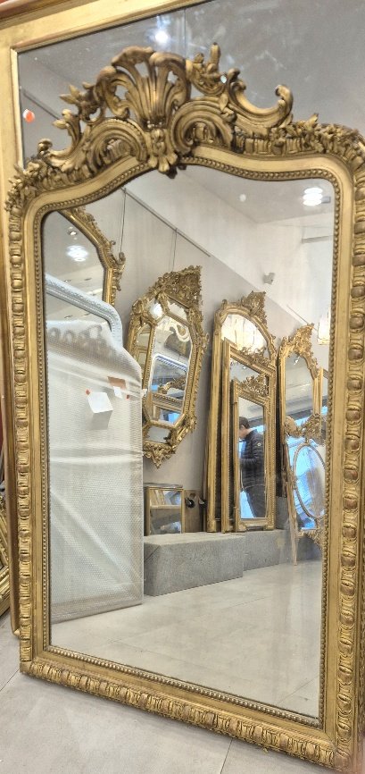 Miroir Napoléon III  coquille doré  110*172cm-photo-2