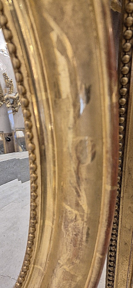 Miroir ovale Louis Philippe feuilles d'or  85*135cm-photo-4