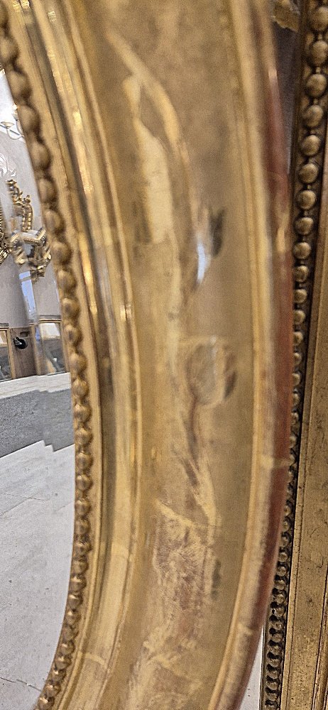 Miroir ovale Louis Philippe feuilles d'or  85*135cm-photo-6