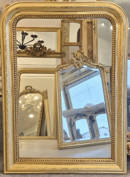 Louis Philippe Gilt Mirror, Antique Glass, 58*80 Cm