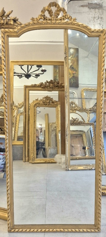 Louis XVI Mirror Between Two Windows, 76*175cm