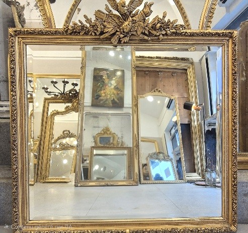 Rare format miroir Napoléon III  126*130cm