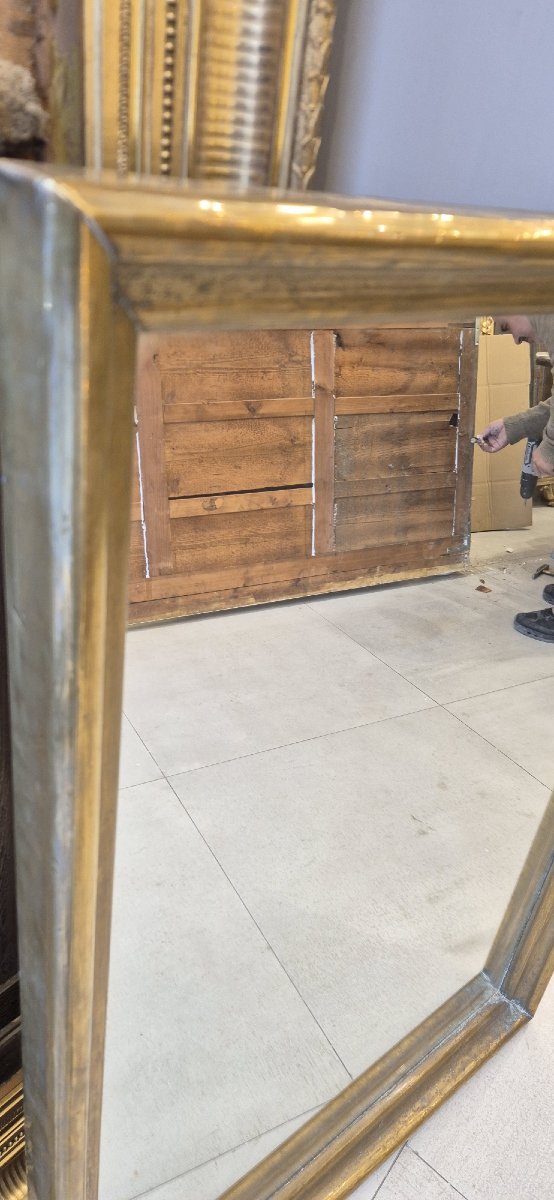 Miroir Art Nouveau bistrot laiton doré  80*110cm-photo-2