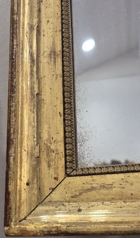 Miroir Directoire doré feuilles d'or  55*66cm-photo-2