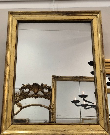 Miroir Directoire doré feuilles d'or  55*66cm-photo-3
