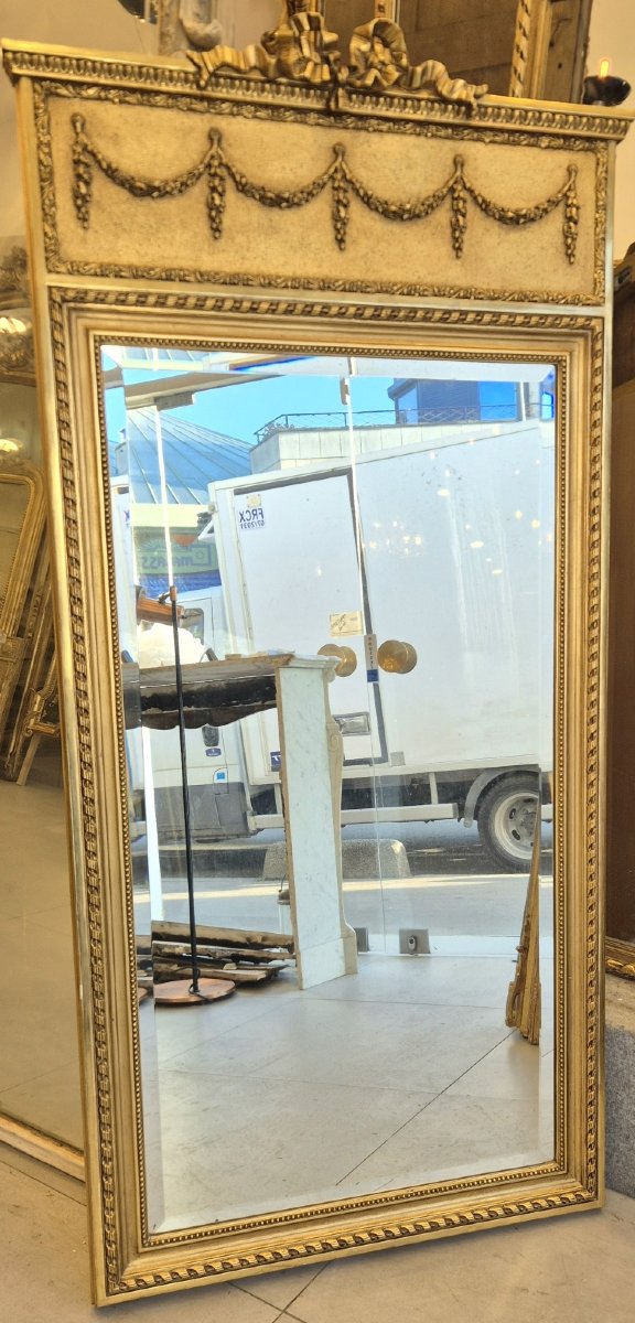 Gilded Trumeau Mirror With Beveled Glass, 78*170 Cm-photo-2