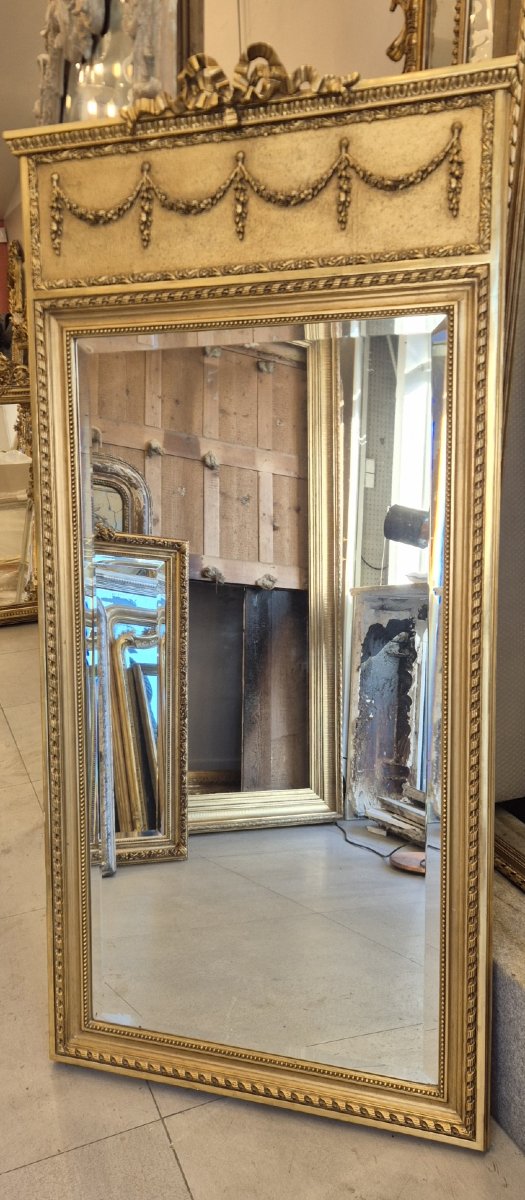 Gilded Trumeau Mirror With Beveled Glass, 78*170 Cm-photo-1