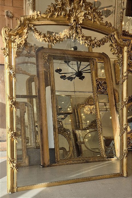 Miroir Napoléon III doré  118*162cm-photo-1