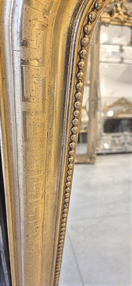 Louis Philippe Gilt Mirror, Antique Glass, 70*90 Cm-photo-2