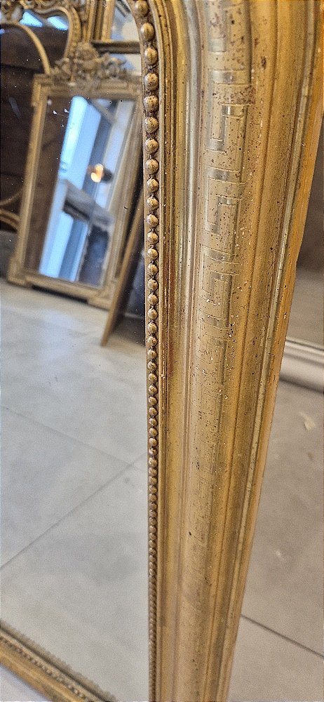 Louis Philippe Gilt Mirror, Antique Glass, 70*90 Cm-photo-3