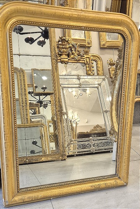 Louis Philippe Gilt Mirror, Antique Glass, 70*90 Cm
