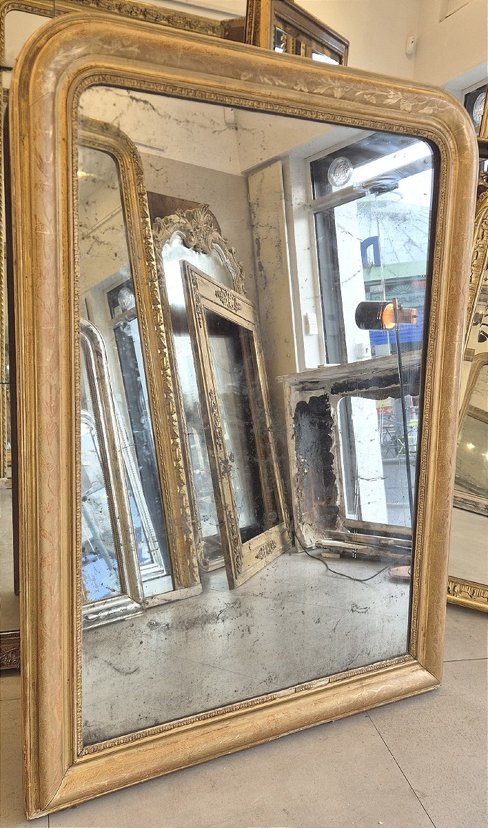 miroir Louis Philippe glace ancienne mercure 106*146 cm-photo-1