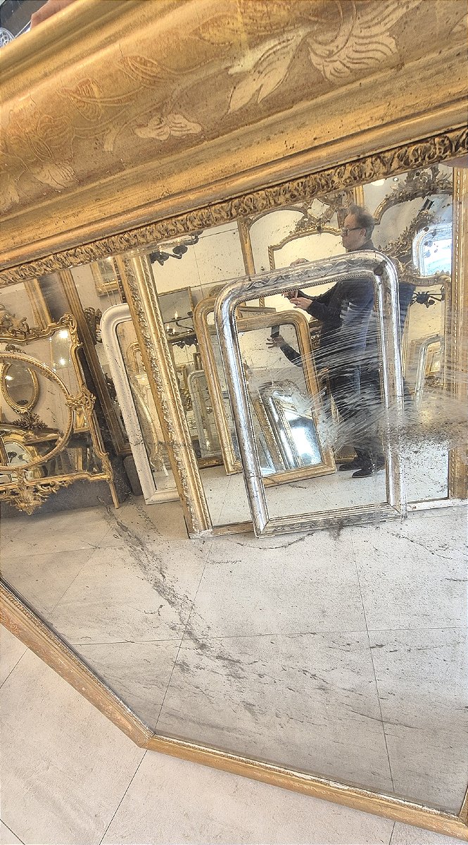 miroir Louis Philippe glace ancienne mercure 106*146 cm-photo-4