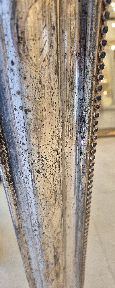 Louis Philippe Silver Mirror, Antique Glass, 81*128 Cm-photo-2