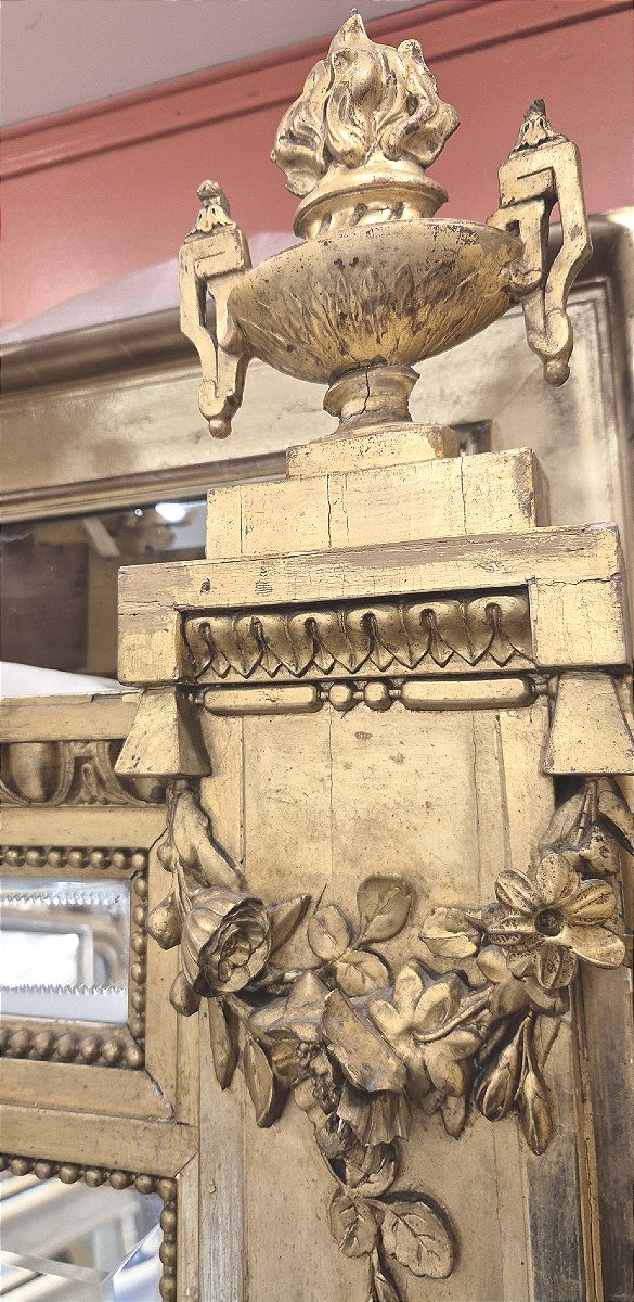 Large Venetian Medallion Mirror, Napoleon III Period, 130 X 210 Cm-photo-2