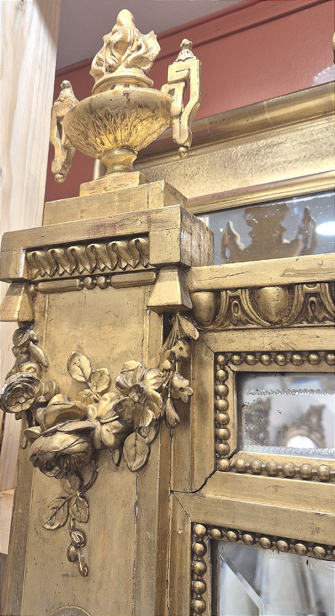 Large Venetian Medallion Mirror, Napoleon III Period, 130 X 210 Cm-photo-2