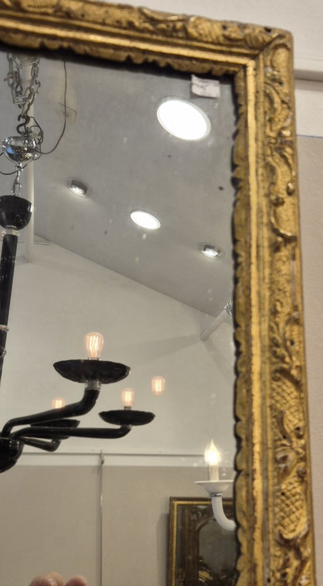 miroir Louis XIV doré glace ancienne 55*69 cm-photo-3
