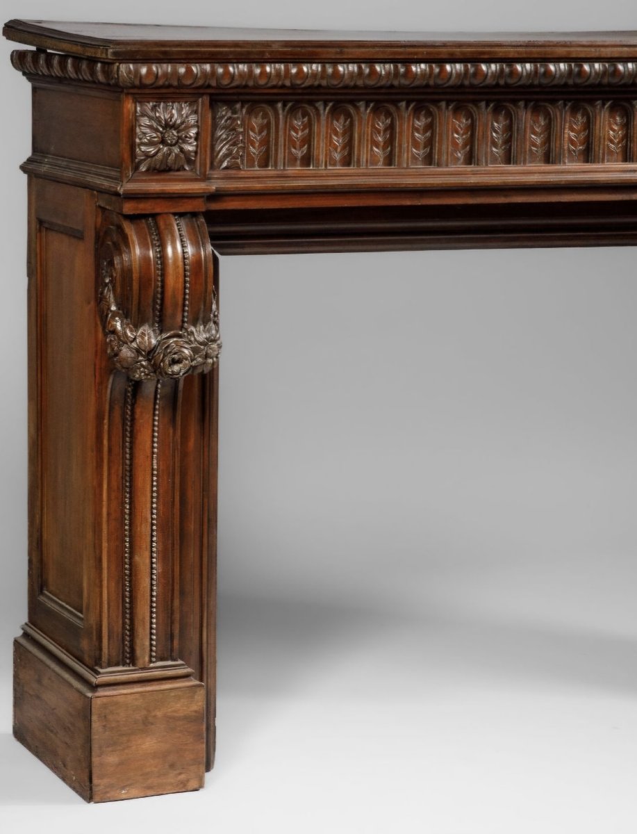 Napoleon III Style Fireplace In Molded Wood, 160cm-photo-4