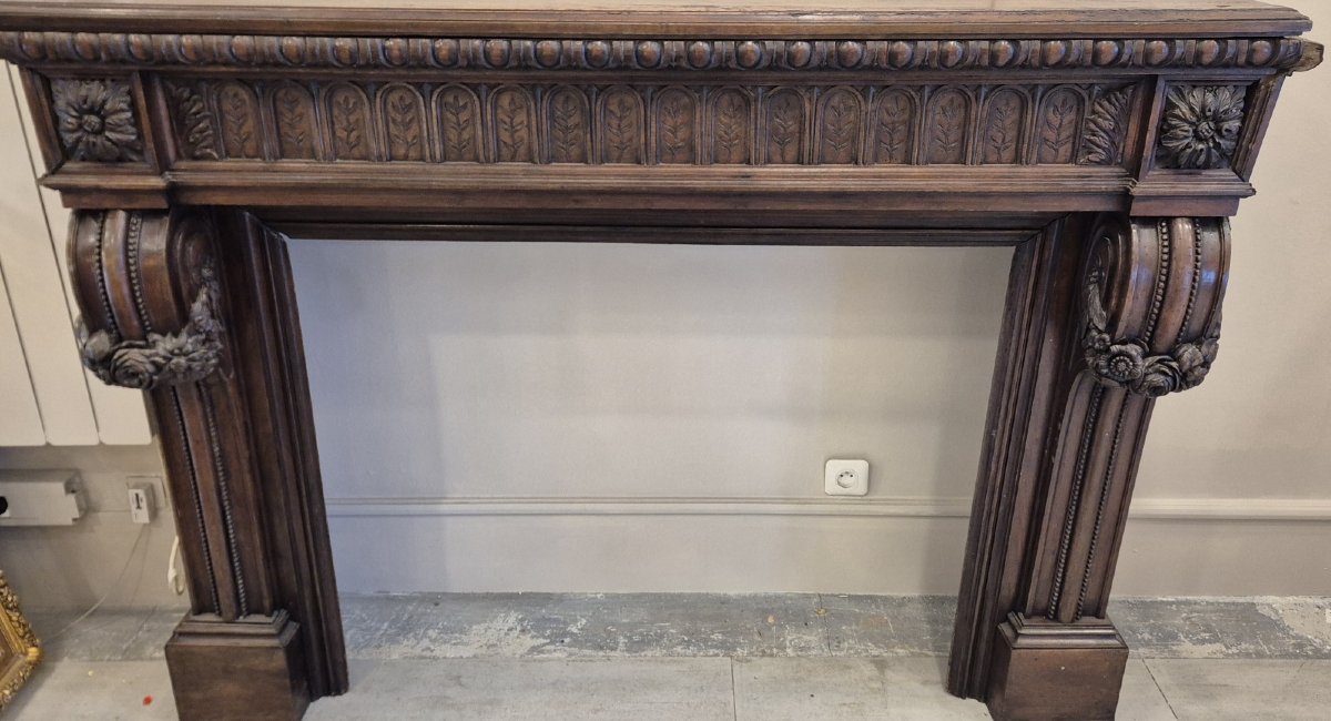 Napoleon III Style Fireplace In Molded Wood, 160cm-photo-3